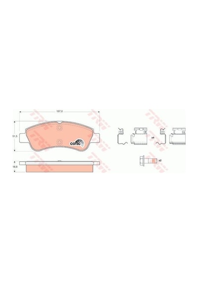Peugeot 308 1.2 2019-2024 Trw Ön Balata Netpar23599 Hmg-hmh