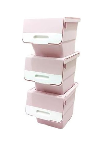 Geseus Motek Organızer Tekerlekli Eşya Ve Erzak Kutusu 3X33 L-Mt05 Pembe+Beyaz Pembe