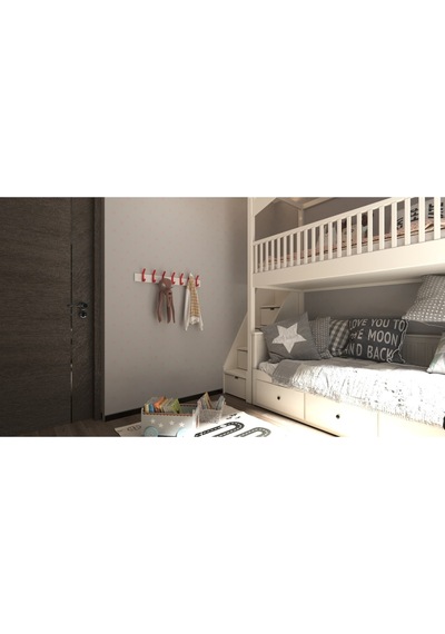Hepsi3boyutlu Modern Duvar & Kapı Kanca Askılık - 7 Adet Kırmızı Kanca Askılık - Model No : 1 Kırmızı