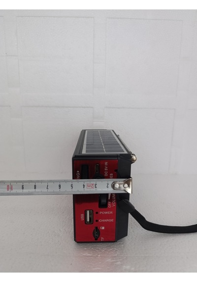 Solar Fm Radyo Bluetooth Hoparlör Mp3 Çalar Usb.tf.aux Çalar El Feneri - Kırmızı- Tek Ebat