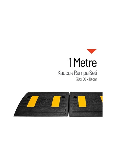 Kauçuk Rampa, Otopark Rampası, Kaldırım Rampası 30 X 50 X 10 Cm 1 Metre-3904