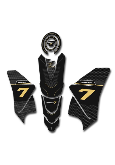 Tracer700 Tankpad Seti 2021-24 Uyumlu Karbon Mavi Karbon - Siyah