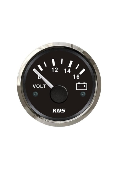 Kus Voltmetre 12 Volt, Siyah