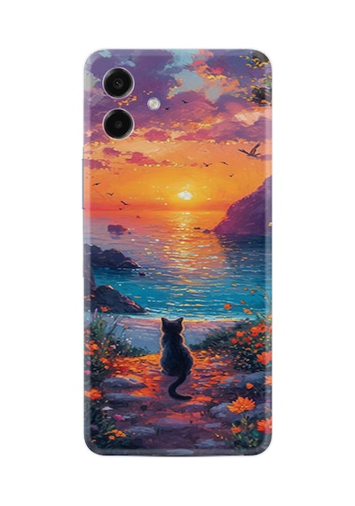 Samsung Samsung Galaxy Uyumlu A07 Sm-a075f Kılıf Boutique Baskılı Resimli Manzara Kedi Pcode -096