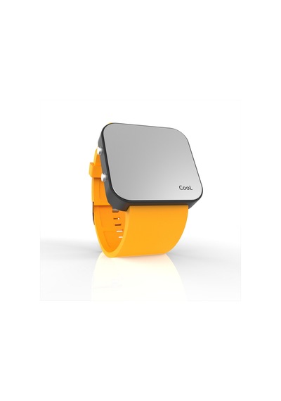 Cool Watch Saat - Siyah Led Kasa - Turuncu Kayış Unisex Pembe