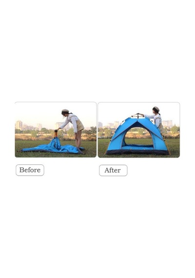 Outdoor Otomatik Kamp Çadırı Cm Su Geçirmez Güneş Korumalı Kolay Kurulum 4 Kişilik-1614 Açık Mavi