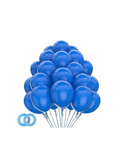 Balon Parlak Metalik Helyum Balon 10 Adet Lacivert Renk