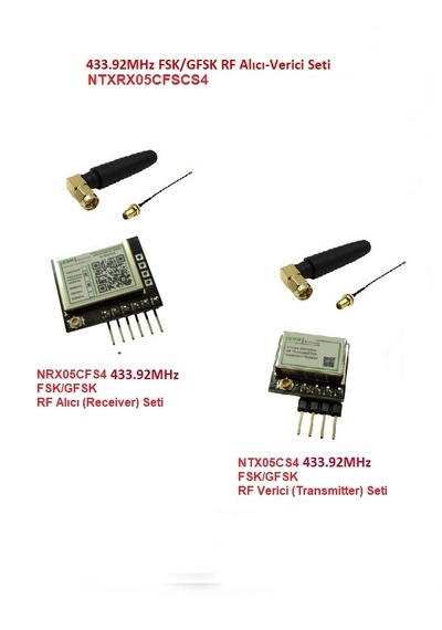 433.92mhz Fsk/gfsk Rf Alıcı Verici Seti Ntxrx05cfscs4