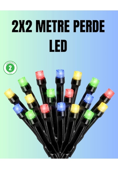 Su Geçirmez Pil Çalışan Led Perde Işık - İç Ve Dış Mekan Çok Renkli