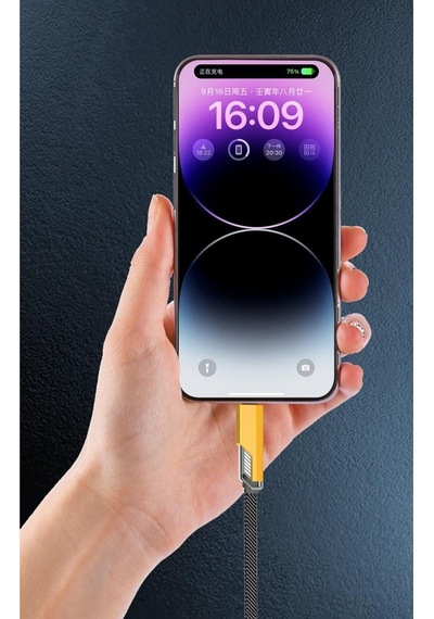 4in1 Type-c Lightning Usb Şarj Kablosu 1.5 Mt 100w/5a Data Aktarım Kablosu Işıklı Hasır Şarj Kablo