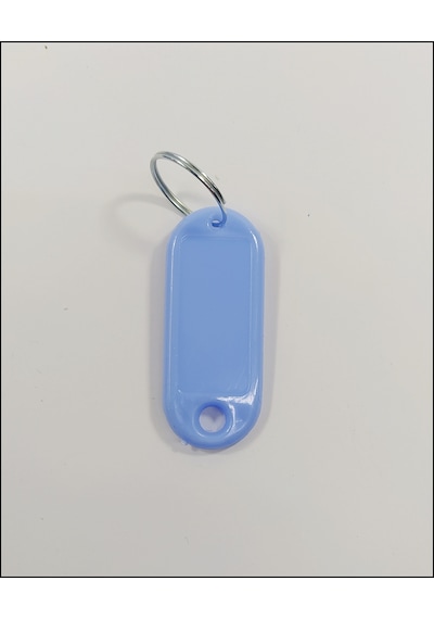Kimlik Plastik Etiket Anahtarlık 100 Adet Bebe Mavisi