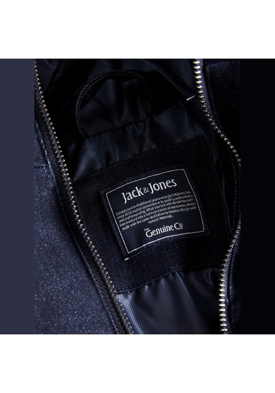 Jack & Jones Erkek Nakis Detayli Kapüsonlu Yaka Puffer Mont - Oxford - 12298745 Sky Captain