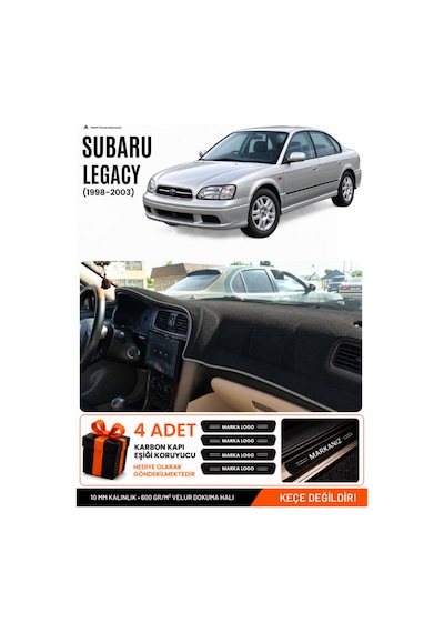 Subaru Legacy 1998-2003 Uyumlu Torpido Koruma, Torpido Örtüsü, Torpido Kılıfı - Siyah Gri