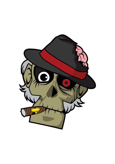 Yaşlı Kurukafa Kuru Kafa Sticker 19cm