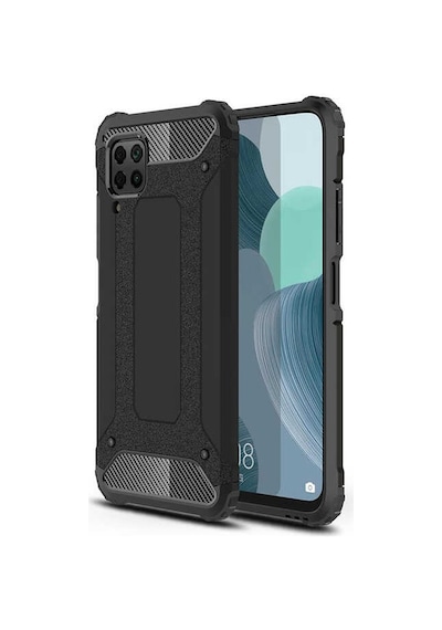 Noktaks - Huawei Uyumlu Huawei P40 Lite - Kılıf Çift Katman Zırh Tank Crash Military Kapak - Siyah