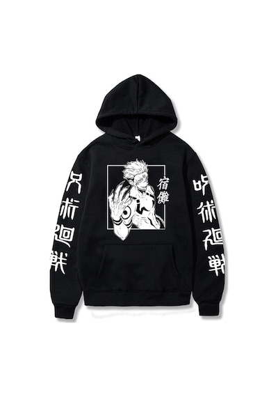 Startmore Jujutsu Kaisen Gojo Satoru Baskılı Hoodie Model459 15156 Siyah Siyah