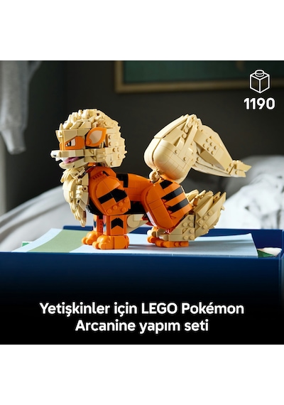 LEGO® Pokémon™ Arcanine 72160 - Yetişkinler için Duruşu Ayarlanabilir Figür İçeren Yaratıcı Model Yapım Seti (1190 Parça)
