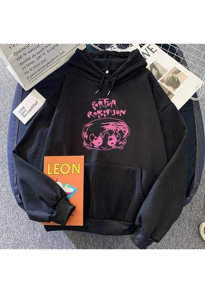 Startmore Siyah Gülümseme Dünya Turu Hoody Porter Robinson Karikatürhoodies Suda Siyah