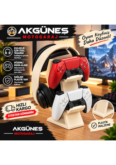 Ps 2 Gamepad Ve Kulaklık Standı 2'li Kol Tutucu Gaming Stand Plastik 1 Adet
