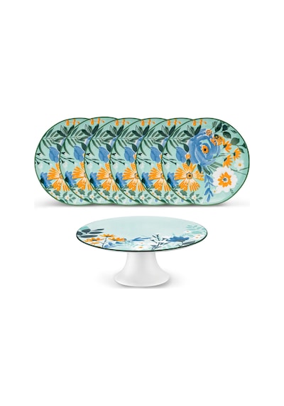 Jumbo Floral 7 Parça Pasta Takımı Floral