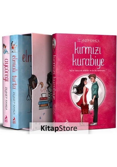 Ayçöreği  -Elmalı Turta - Kırmızı Kurabiye Seti - 3 Kitap Takım - Zeynep Sahra - Ren Kitap