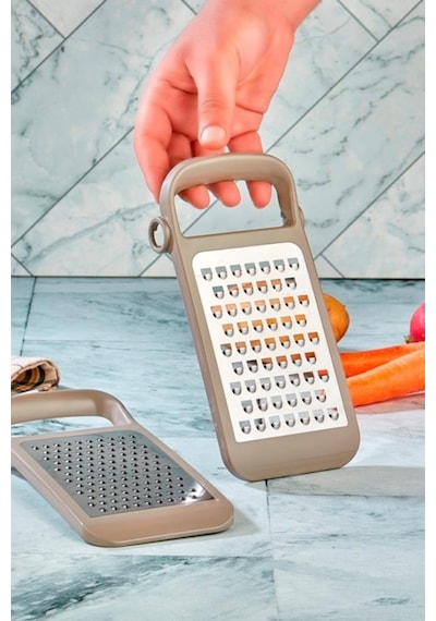 Flosoft Ayrılabilir Inox Paslanmaz Çelik Rende, Pratik Katlanabilir Özel Tasarım Rende Bej