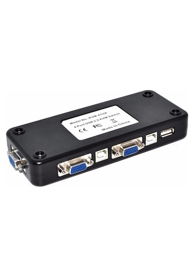4 Port Usb Kvm Switch 4 Pc Tek Monitör Klavye Mouse Paylaştırıcı Vga Bağlantılı Usb 2.0 Bilgisayar Kontrol Cihazı