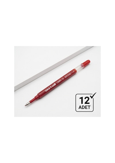 Uni-ball Signo Broad Umr-10 1.0 Mm Kırmızı Jel Kalem Yedeği - 12 Adet Toptan Paket