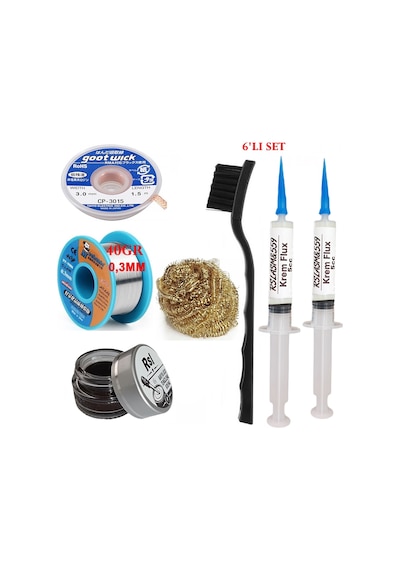 Mechanic Lehim Teli 0,3mm 40gr Havya Uc Temizleyici Rslasm Flux Ve Cp-3015 Lehim Emme Teli Seti1 St09