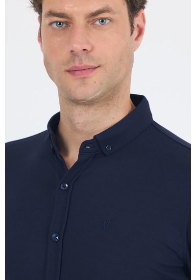 İmza Koyu Lacivert İtalyan Düğmeli Yaka Uzunkol Cepsiz Slim Fit Gömlek 1004250254 Koyu Lacivert İmza Koyu Lacivert İtalyan Düğmeli Yaka Uzunkol Cepsiz Slim Fit Gömlek 1004250254 Koyu Lacivert