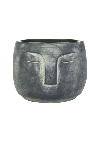 Head Antrasit Çimento Saksı 16 13cm
