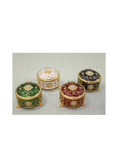 4 Adet Taşlı Kutu Dekoratif Hediye Kutusu, Süslemeli Hediye Box Gift Box 7,5x7,5 Cm
