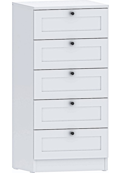 Terra 5 Çekmeceli Şifonyer , Çamaşırlık Yatak Odası Bebek Odası Beyaz Beyaz
