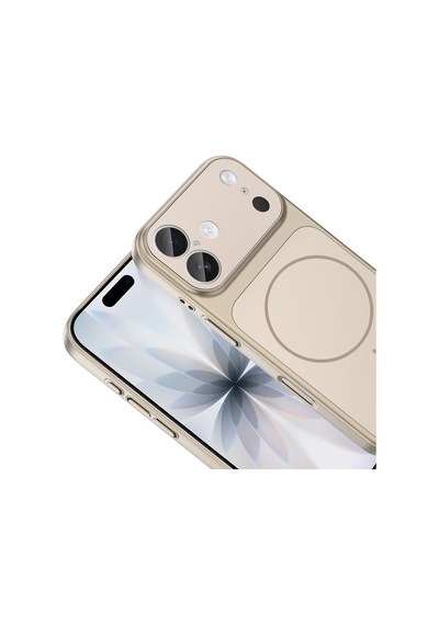 İphone 16 Uyumlu İphone 17 Pro Görünümlü Magsafe Özellikli Dönüşüm Kılıfı Formen Kapak Gold