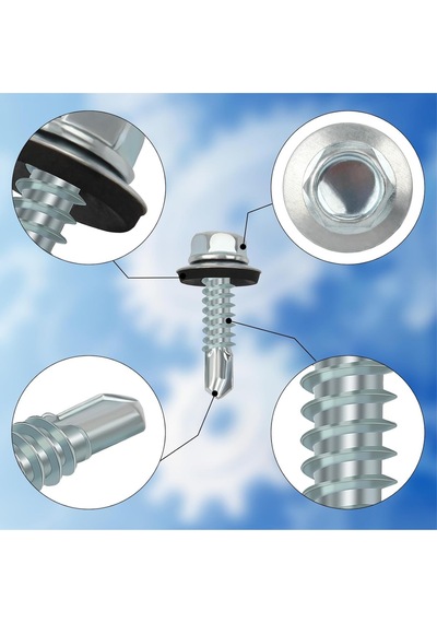 Trapez Çatı Vidası 5.5x25 Mm 100 Adet Matkap Uçlu Sac Akıllı Vida Çatı Panel Metal Ağaç 1