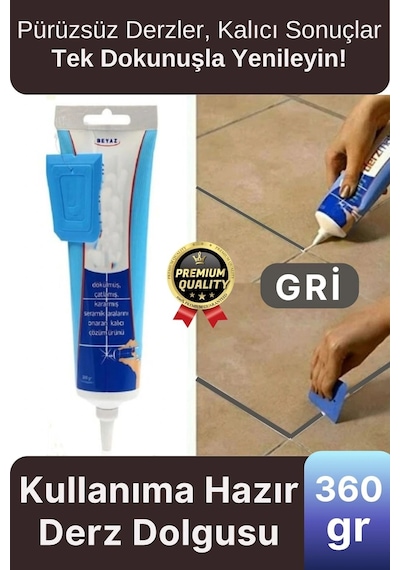 Profesyonel Kolay Kullanıma Hazır Zemin Duvar Onarma Gaga Uçlu Tüp Fayans Arası Derz Dolgu Gri