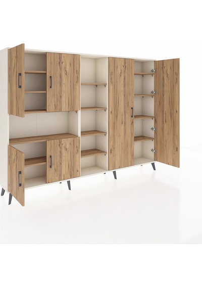 Arges Dolap 13 Raflı 6 Kapaklı 220x30x163 Aytaşı-çam Aytaşı-çam
