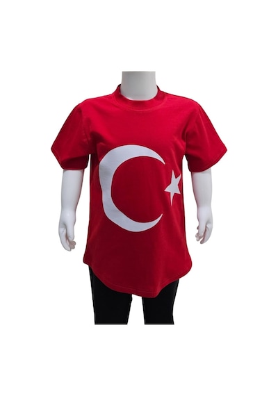 Kostüm Sarayı Ay Yıldız Baskılı Türk Bayraklı Tişört Kırmızı