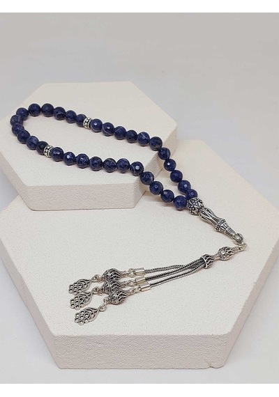 Yaşamtohumu Safir Taşı Faset Kesim 33'lük Tesbih 7 MM Gümüş 51312