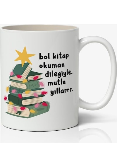 Yılbaşı Temalı Kupa Bardak Baskılı Kahve Kupa Bardak Model 13