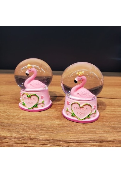 Mini Işıklı Flamingo Kar Küresi