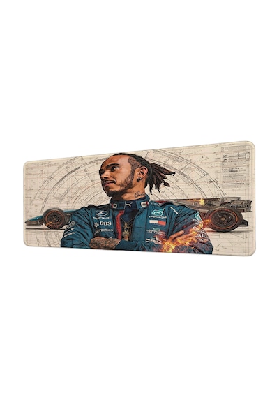 Lewis Hamilton Mercedes Amg Formula 1 Blueprint 40x90 Cm Oyuncu Mousepad Kaymaz Taban Büyük Boy Mousepad Siyah