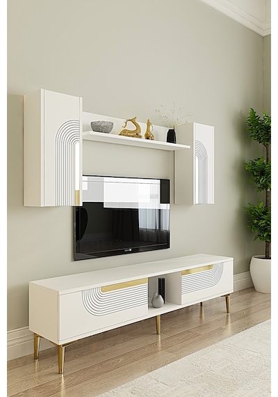 Tvr1502bg Meyra Tv Ünitesi Takımı Beyaz-gold 150cm