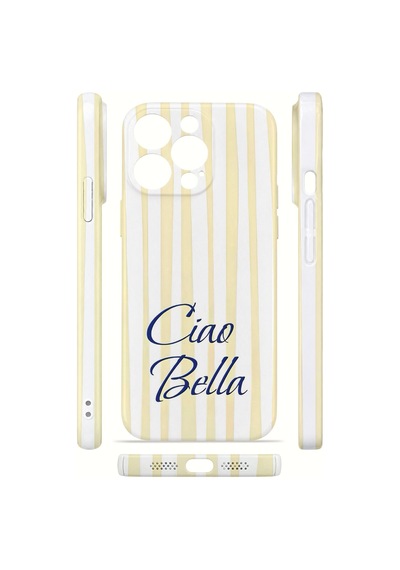 Apple iPhone Uyumlu 14 Pro Max Vorian İnce Kamera Korumalı Mika Kılıf Ciao Bella Lemon Ciao Bella Lemon Mika