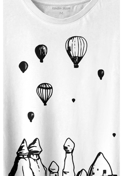 Kapadokya Nevşehir Peri Bacaları Cappadocia Baskılı Tişört Unisex T-shirt 001