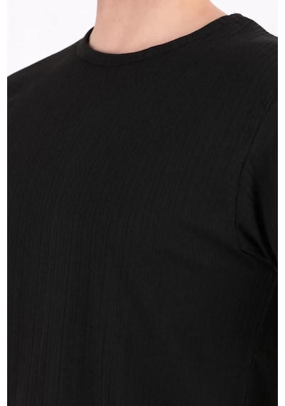 Cazador B.yaka K.kol Erkek T-shirt 4153 Siyah 001