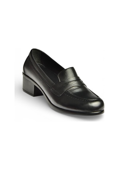 Fox Shoes Y555092203 Siyah Kalın Alçak Topuklu Kadın Ayakkabı Siyah