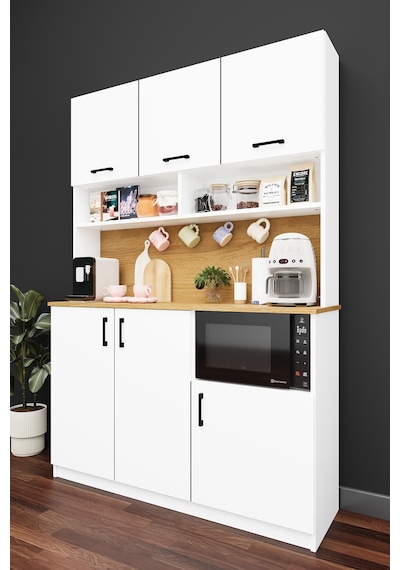 Lüks Kahve Köşesi Dolabı %100 Mdf Çok Amaçlı Erzak Depolama Dolabı Kahve03 Beyaz - Karına Lüks Kahve Köşesi Dolabı %100 Mdf Çok Amaçlı Erzak Depolama Dolabı Kahve03 Beyaz - Karına