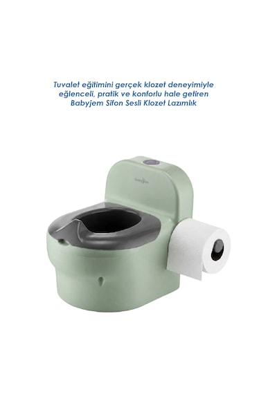 Babyjem Bebeğimin İlk Tuvaleti Sifon Sesli Lazımlık Oturak Soft Yeşil Çok Renkli