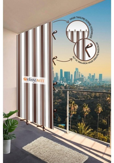 Nivemeshome Balkon Perdesi Branda Güneşlik 6 Renk Seçeneği, 250 X 190 Tybrto46t7cxeexz77 Çok Renkli